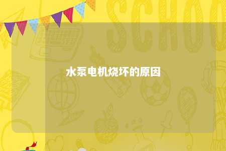 水泵电机烧坏的原因 